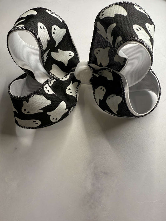 Black and white ghost glow bow