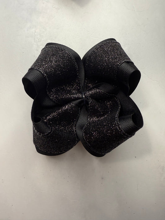 Black glitter bow