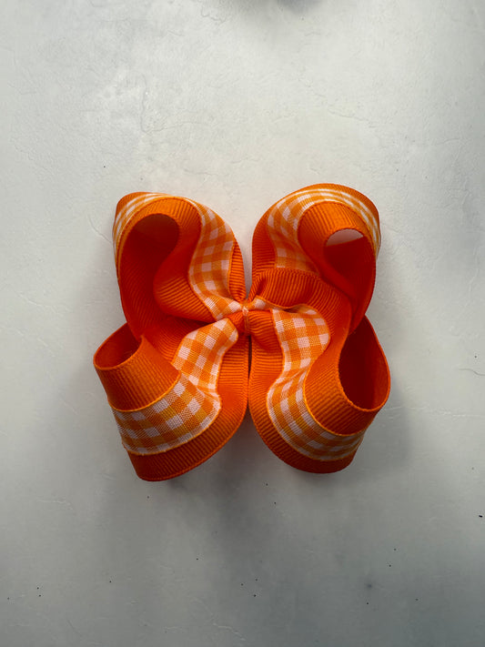 Orange & white plaid